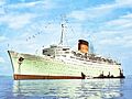 RMS Caronia (ca. 1956) (colorized)
