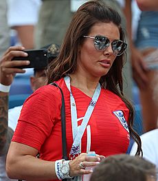 Rebekah Vardy attends England–Panama match at the 2018 FIFA World Cup