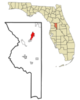 Location in Sumter County and the state of Florida