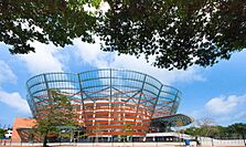 The landmark Nelum Pokuna (Lotus Pond) Mahinda Rajapaksa Theatre