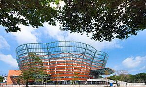 The landmark Nelum Pokuna (Lotus Pond) Mahinda Rajapaksa Theatre