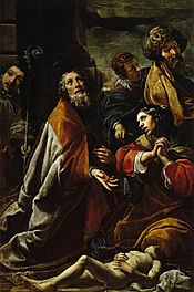 Tiarini San Martín resucita a un niño Santo Stefano Bolonia