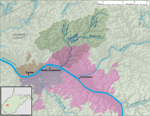 Twomile Creek WV map.png