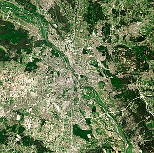 Warsaw by Sentinel-2, 2020-06-01