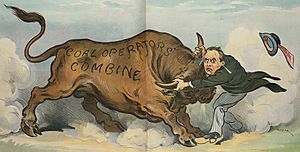 "COAL OPERATORS' COMBINE" "J. MITCHELL"- He took the bull by the horns; but- - Keppler. LCCN2010652173 (cropped)