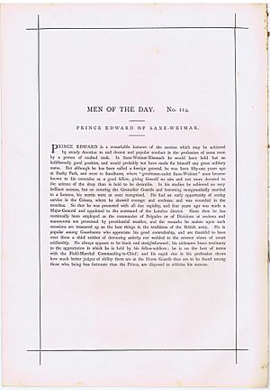 1875 Vanity Fair Print text bio of Prince Edward