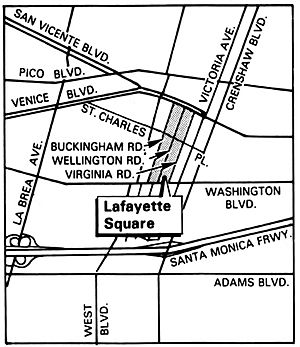 1989 map of Lafayette Square, Los Angeles