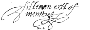 5th Earl william signature