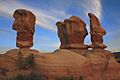 A538, Grand Staircase-Escalante National Monument, Utah, USA, Devils Garden, four hoodoos, sunset, 2016