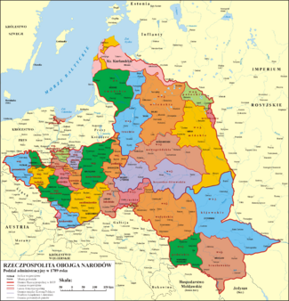 Administrative division of the Polish-Lithuanian Commonwealth in 1789