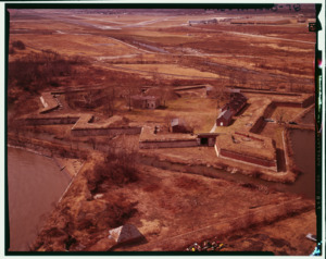 Aerial view - Fort Mifflin, Mud Island, Marine and Penrose Ferry Roads, Philadelphia, Philadelphia County, PA HABS PA,51-PHILA,111-78 (CT)