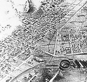 Aerial view Dubuque 1872