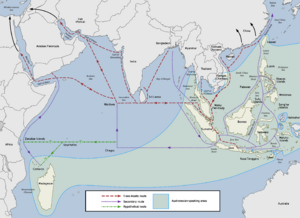 Austronesian maritime trade network in the Indian Ocean