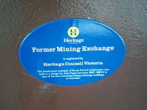 Blue plaque Ballarat mining exchange