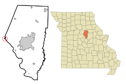 Location of Rocheport, Missouri