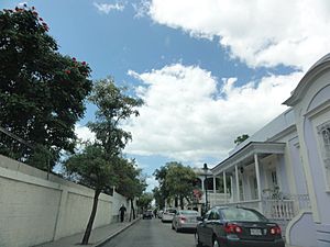 Typical street in Barrio Tercero (showing Calle Isabel, looking west)