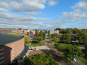 Central Connecticut State University view above campus, 10-29-2021