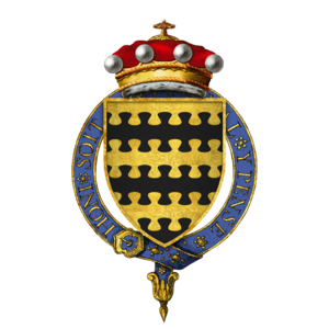 Coat of arms of Sir Charles Blount, 8th Baron Mountjoy, KG