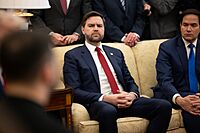 Donald Trump and Volodymyr Zelenskyy of Ukraine with JD Vance and Marco Rubio on Friday, 28 February 2025 at the White House, USA