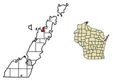 Location of Ephraim in Door County, Wisconsin.