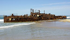 Fraser Island shipwreck of Maheno (ship 1905) IGP4364