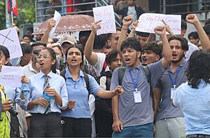 GenZ protest against government in chitwan, 8 september 2025 (cropped 1)