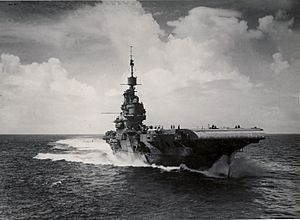 HMS Illustrious bow 1944