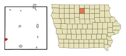 Location of Corwith, Iowa