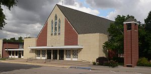 Bethesda Mennonite Church in Henderson.  The majority of the city's residents are descended from 35 Mennonite families who settled the area in 1874.