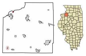 Location of Cleveland in Henry County, Illinois.