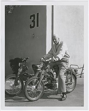 Howard Hawks On A Motorcycle Car