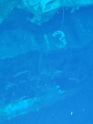 Hull number 413 of the USS Samuel B Roberts, Destroyer Escort, lost during the Battle off Samar