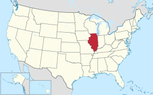 Map of the United States with Illinois highlighted