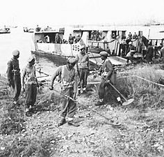 Indian troops sweep for mines in Salonika 1944