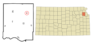 Location within Jefferson County and Kansas