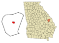 Jenkins County Georgia Incorporated and Unincorporated areas Millen Highlighted