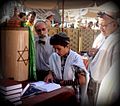 Jewish boy reads Bar Mitzvah