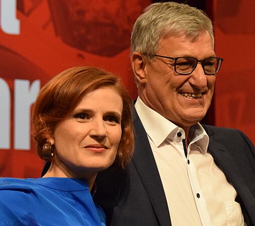 Katja Kipping und Bernd Riexinger. Leipzig 2018 (cropped)