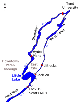 Little Lake (Peterborough) sketch map.svg