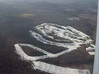 Aerial view of Mad River Mountain from the east