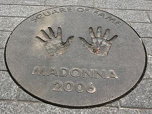 Madonna's hands at Square of Fame