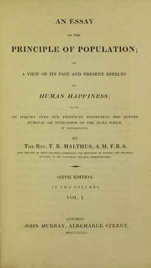 Malthus - Essay on the principle of population, 1826 - 5884843