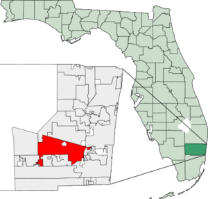 Map of Davie. The Southwestern peninsular part of Davie is part of the wider Ivanhoe neighborhood with the grey enclave in that peninsular part being Ivanhoe Estates.