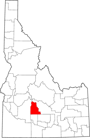 Map of Idaho highlighting Camas County