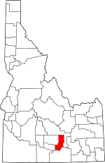 Map of Idaho highlighting Minidoka County