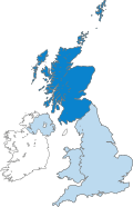 Map of Scotland within the United Kingdom
