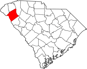 Map of South Carolina highlighting Anderson County