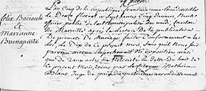 Marriage registration For Napoleon's sister