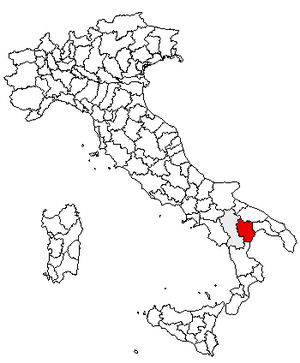 Location of Province of Matera