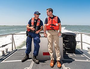 Michael Waltz surveying Ponce Inlet with the U.S. Coast Guard